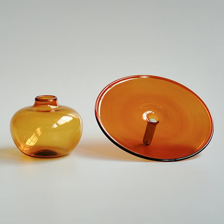 GRASS VASE INCENSE 'N' FLOWER / インセンスホルダーとフラワーベース。ふたつの役割を持つアイテムガラスベース / Clear , Green , Gray , Umber
