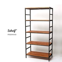 PINE WOOD SHELF / 5段ラック/ BLACK × BROWN / サイズ : w86×d32×h175cm