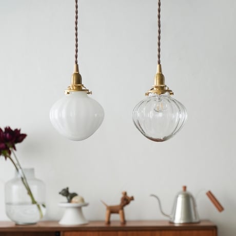 FRUCT PENDANT LIGHT L / ガラスシェード + 真鍮灯具 / 30cm , 60cm , 100cm , 150cm / E17 シーリングカバー付 / AXCIS ※電球なし