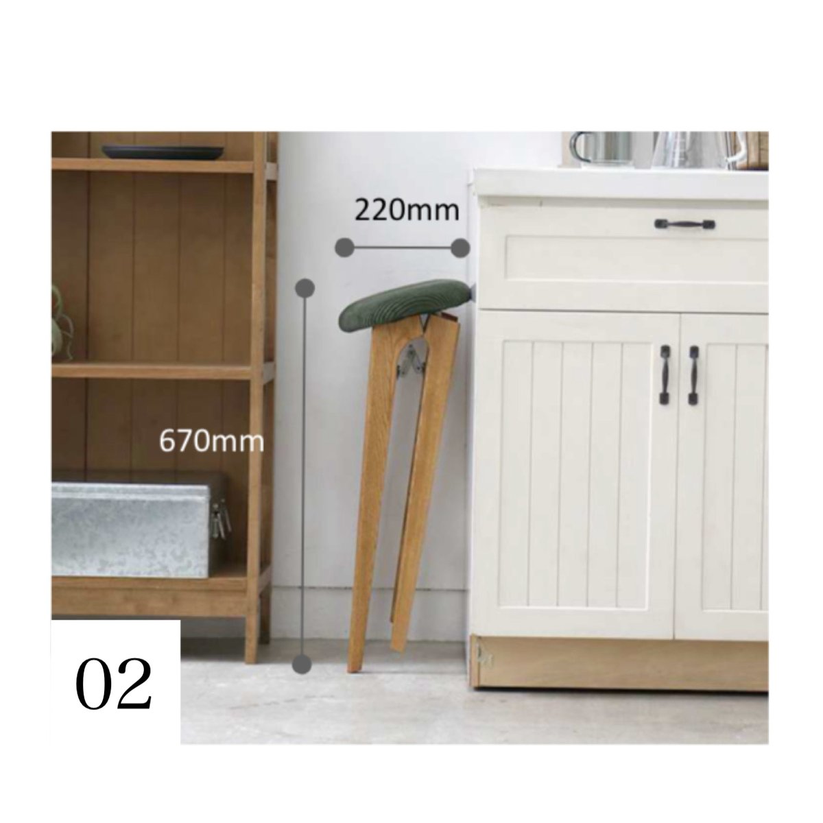 w*o様 ドルフハイスツール Folding Stool / アッシュ無垢材のフォールディングハイスツール