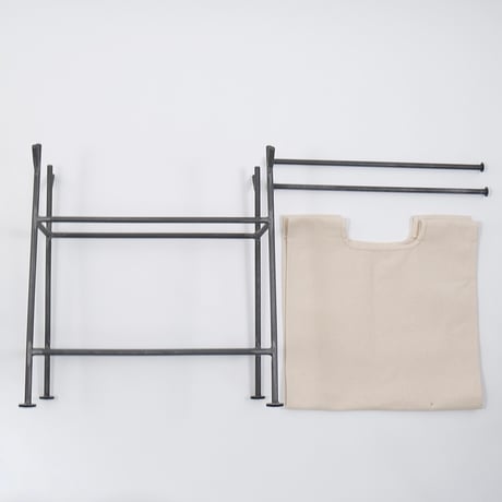 iron × canvas magazine rack / 汚れたら洗えるキャンバス生地のマガジンラック / shesay iron furniture