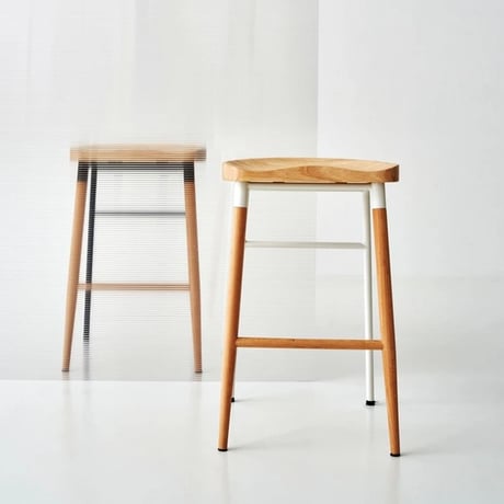 HIGH STOOL / 北欧スタイル  / WOOD + ＳＴＥＥＬ / キッチンカウンター / カウンタースツール / バースツール ハイスツール / W41.5×D42×H65cm