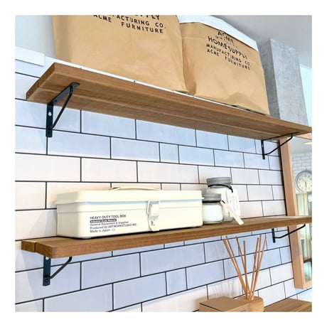 SHELF900 / STEEL BRACKET + WOOD / サイズ : W91.5 × D18 ×H9.5cm / ウォールシェルフ / 棚 ラック / 壁面収納