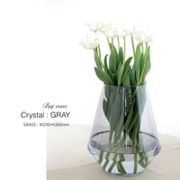 AXCIS ビッグベース クリスタル  / GRAY / ガラスベース / フラワーベース 花瓶  SIZE  / 約 直径210×h265mm