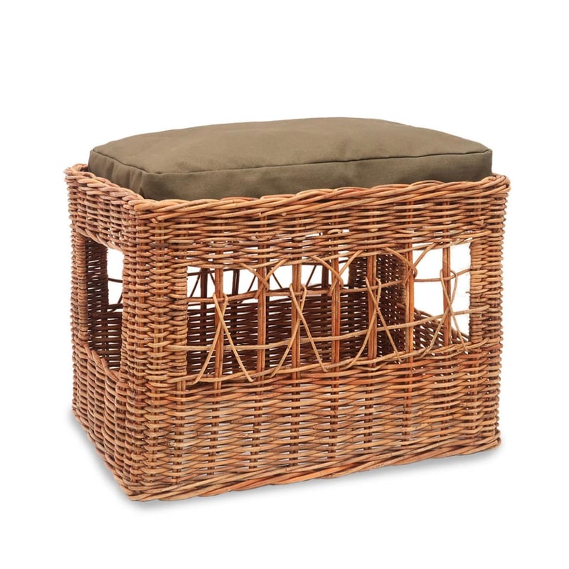 CAT TOILET COVER / クッションが付いたラタン素材の猫用トイレカバー