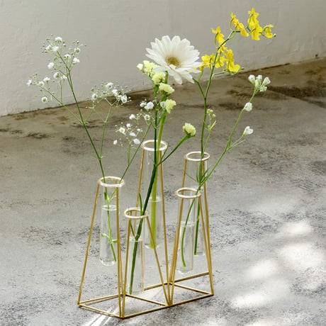 flower vase / 3連 , 5連 / 長年飽きずに楽しめるガラスベース /ガラスベース / フラワーベース