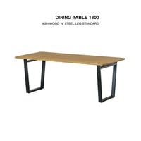 ASH + STEEL LEG DINING TABLE 1800 / BROWN , BLACK / アッシュ無垢材とスチール脚のダイニングテーブル