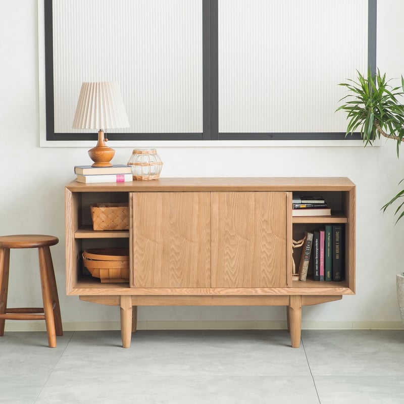 SIDE BOARD 120 / 洗練された雰囲気のタモ材 サイドボード