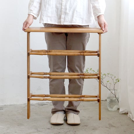 PINE WOOD RACK / 繊細なディテールが美しいスタンドシェルフ / パイン シューズラック / NEIN MARKE