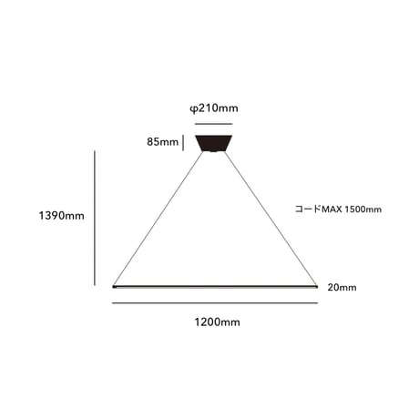 Vision 90 LED-pendant light / WHITE , BLACK / 90cm , 120cm