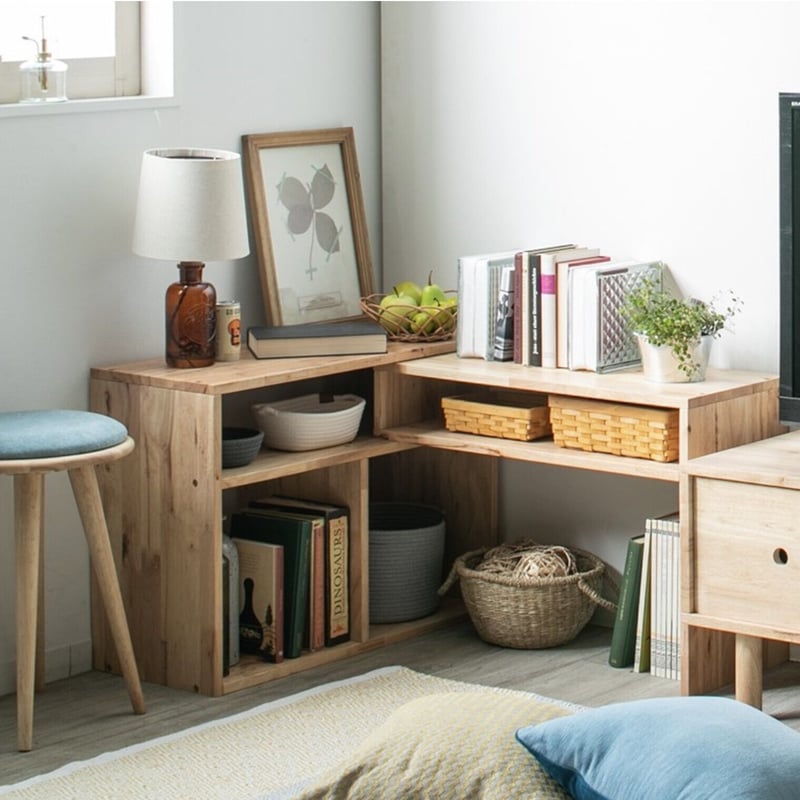 飽きのこないシンプルなテレビボード / 天然木 ラバーウッド