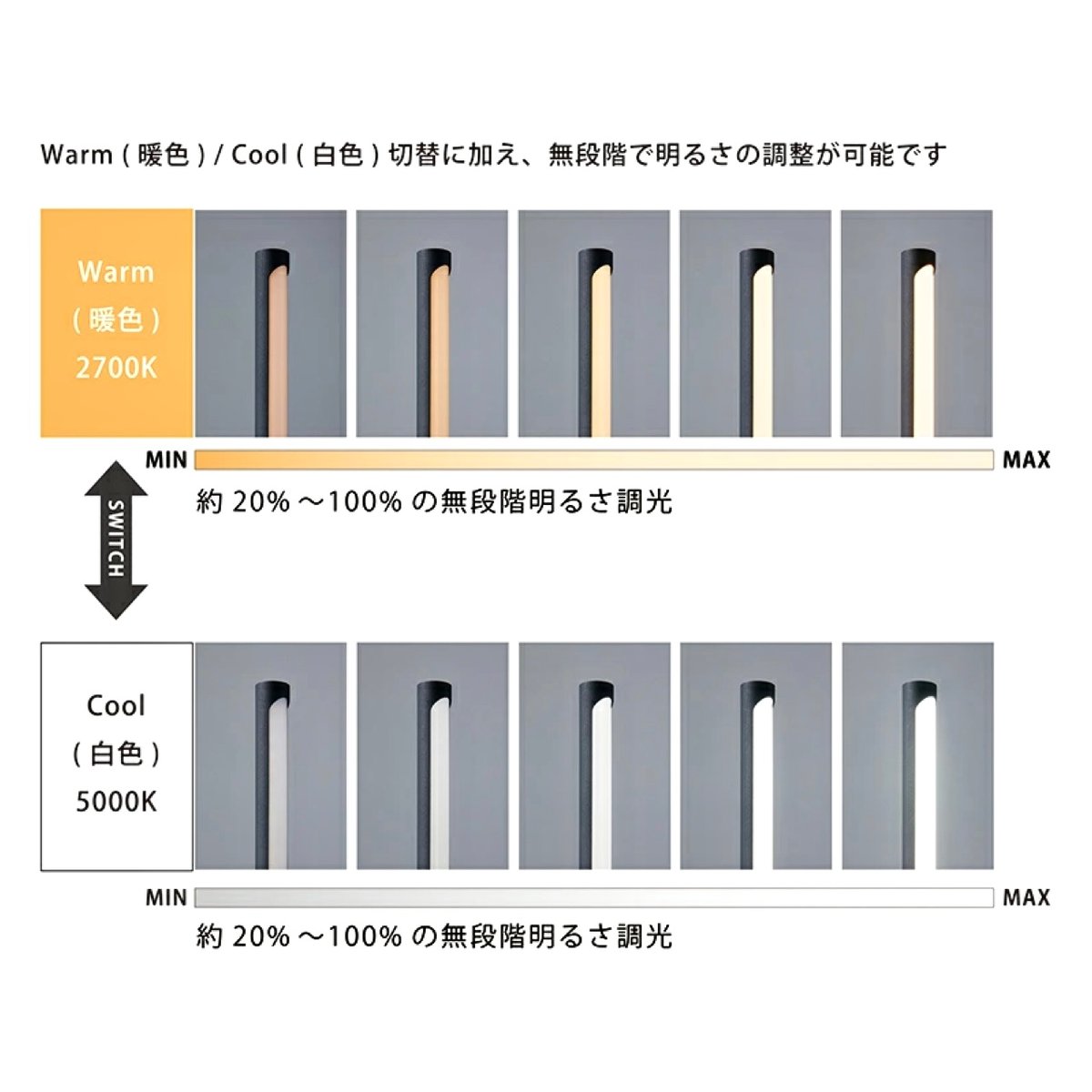 Vision LED-floor lamp / S , L / タッチスイッチフロアランプ/ 