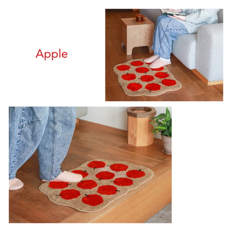 floor mat fruits / インテリアを彩る可愛らしいフロアマット / 滑り止め加工 / Apple , Pare , Blueberry