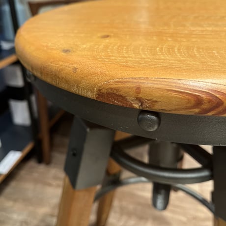 IRON×WOOD STOOL / スツール / カウンタースツール /ハイチェア / 座面32cm SH69-78cm