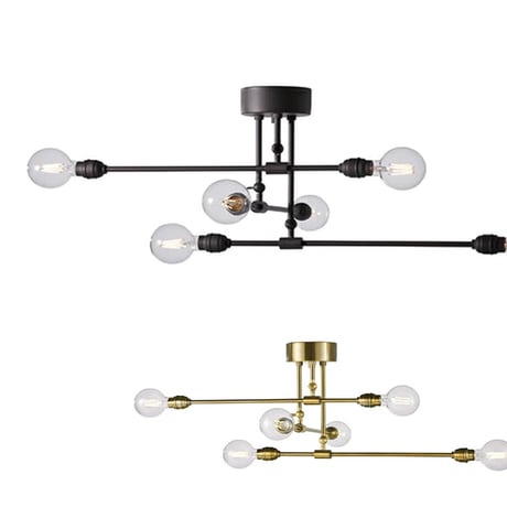 Laiton 6-ceiling light / シーリングライト 6灯 / 天井照明 / E26 60W 電球別売 ソケット LED対応 / ARTWORK STUDIO
