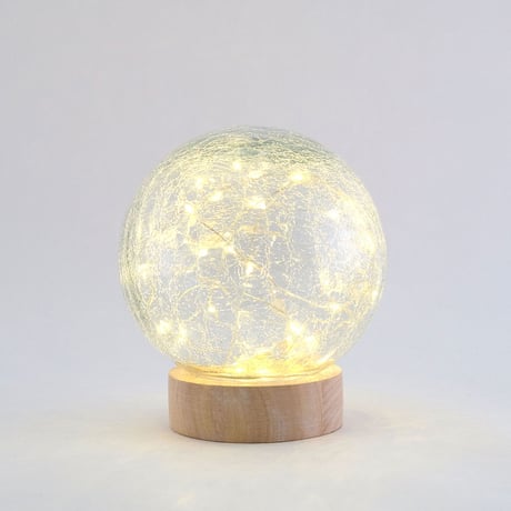 CRACK GRASS LED LIGHT / DOME  / クラックガラス / 魅力的な明かりを楽しむ電池式 LEDライト / S , Lサイズ