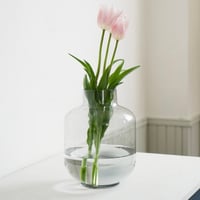 AXCIS ビッグベース グレー / CLEAR /  ガラスベース / 花瓶  SIZE  / 約直径 180×h250mm / HS2825