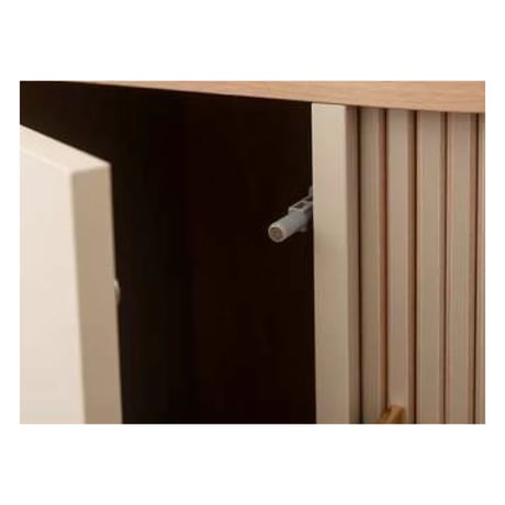 ARCH CABINET / 端正な佇まいのリブデザイン スライド式収納キャビネット / BEIGE , GRAY
