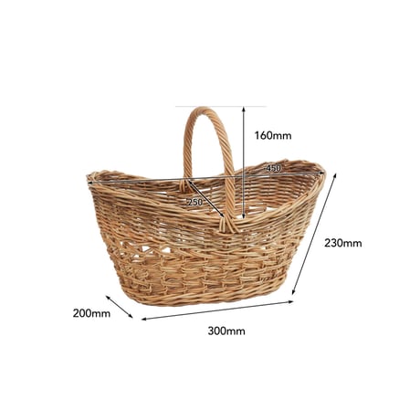 RATTAN RETRO OVAL BASKET / 天然素材の皮付きラタンを贅沢に使用したオーバル型バスケット / レトロオーバルバスケット
