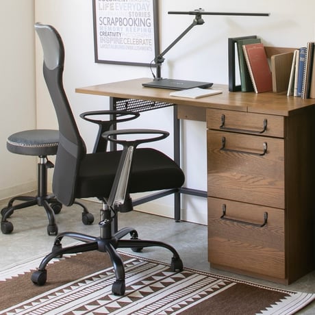 IRON × WOOD DESK / アイアンとオーク突板のコラボデスク /  幅100cm→120cm 伸長式デスク / ヴィンテージ テイスト