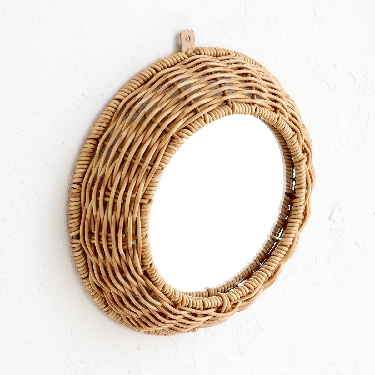 Yoshikoさん かご リボンの籐の鏡 ウォールミラー Yoshikoさん かご