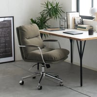 DESK&WORK CHAIR / シャープなフォルムでソファーのような座り心地のロッキング・昇降機能付チェア / GRAY , BLACK