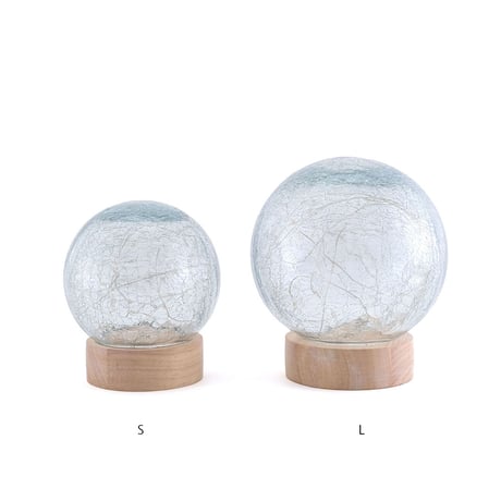 CRACK GRASS LED LIGHT / DOME  / クラックガラス / 魅力的な明かりを楽しむ電池式 LEDライト / S , Lサイズ