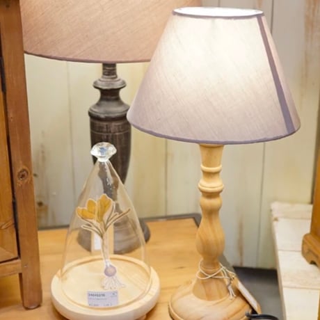 WOOD TABLE LAMP / ナチュラルウッド , ホワイトウッド / アンティークスタイル テーブルランプ / E26 / LED電球対応