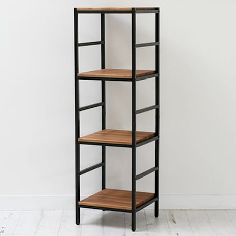 PINE WOOD SHELF / 4段ラック/ BLACK × BROWN / サイズ : w40×d40×h135