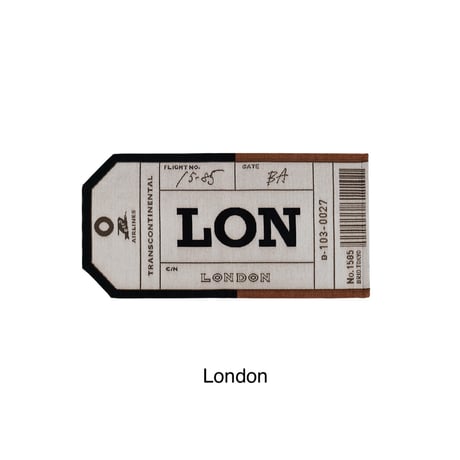Paris & London BAGGAGE TAG RUG / ヴィンテージバゲッジタグ デザイン / お部屋にいながら旅行気分を高めてくれる遊び心の詰まったマット