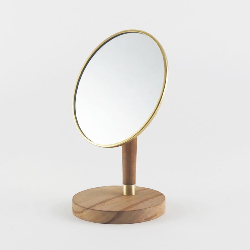 LOWYA オーバルスタンドミラー 棚付き