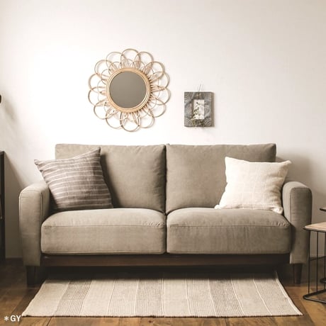 FABRIC SOFA /  ソファ / GRAY / NAVY /  KHAKI  / タモ材 / 帆布生地  / 2人掛けソファ / W1790×D860×H820mm SH420mm