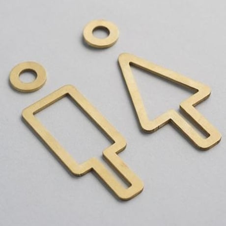 Toilet line sign plate   / IRON 'n' BRASS / シンプルでセンスの良いトイレサイン / アイコン / ＴＯＩＬＥＴ