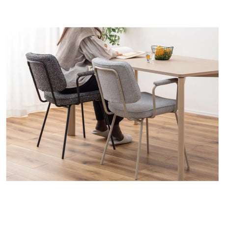 GRAY ARM CHAIR / スタイリッシュなデザイン性と快適性を備えたダイニングチェア / アームチェア / GRAY , DARK GRAY