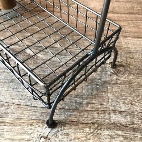 WIRE BASKET SHELF / 2CUPS / キッチンラック / ワイヤーバスケット / キッチン収納 / サイズ : w370×d160×h550mm