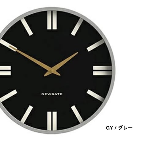 NEW GATE / Plaza - WALL CLOCK / GRAY , BLACK / 43cm 大きめな時計 / スタイリッシュ モダン シンプル ホテルライク / 掛け時計 壁掛け時計
