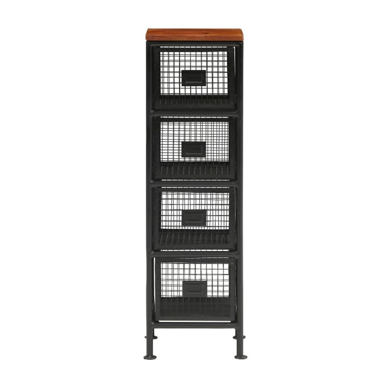 IRON×WOOD 無骨なアイアンチェスト / BLACK / 4杯 H1020mm / リビ