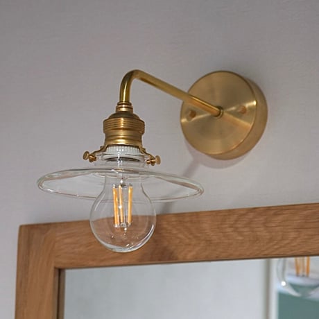 BRASS ENTRANCE LIGHT + SHADE  / ガラスシェードと美しい真鍮のエントランスライト / 電球なし / 屋外ライト / 玄関照明 / タイプA