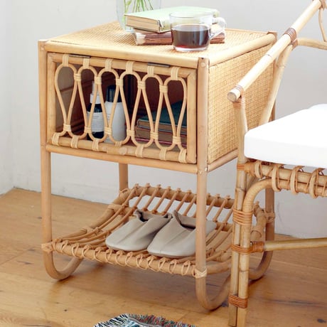 RATTAN SIDE CABINET /  キャビネット / サイドテーブル / ラタンの温もりを感じるナチュラルなサイドキャビネット
