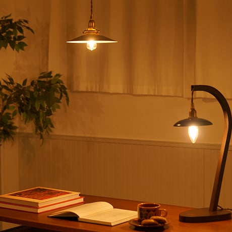 IRON SHADE PLATT × E17 BRASS PENDANT LIGHT / 100cm / シーリングカバー付 / GRAY , BLACK , BRASS /タイプA