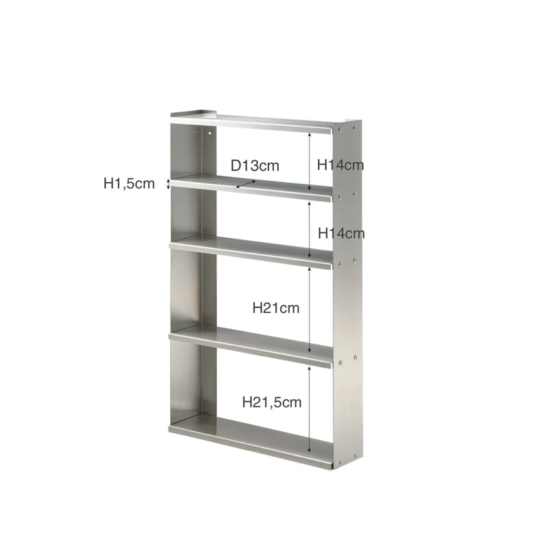 STAINLESS SHELF / スタイリッシュで無機質な自立も可能なウォール