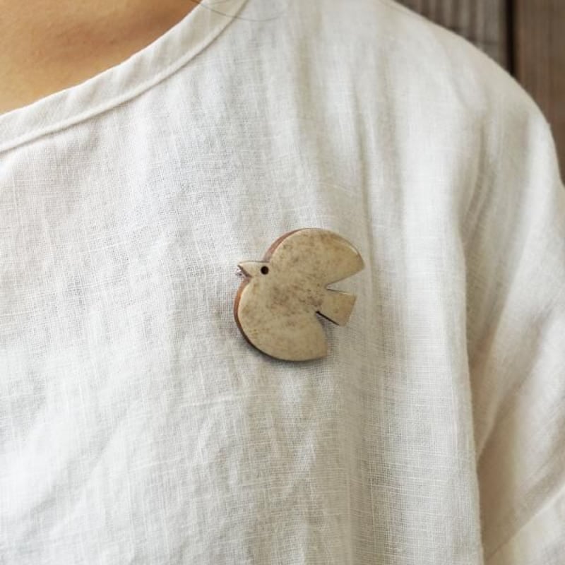 BROOCH by AXCIS / ボーン 水牛 / BIRD / BIG BIRD / CR
