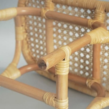 RATTAN STOOL by tuttu  / ラタンスツール スクエア  / 椅子 / リビング ダイニング チェア / 素材 籐 ラタン / サイズ約w480×d300×h420mm