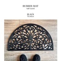 BLACK RUBBER MAT MOON / 玄関マット / 屋外用 ドアマット / ハーフラウンド / Rubber  / サイズ 45×75cm / 厚み 1cm