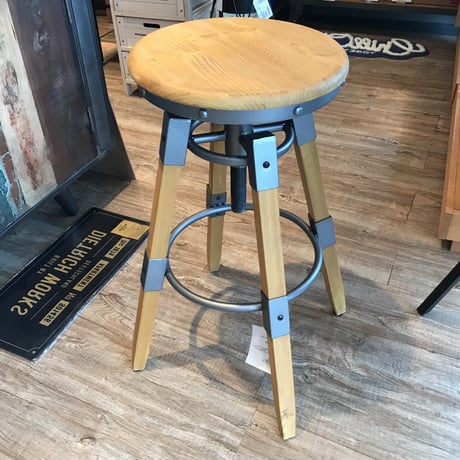 IRON×WOOD STOOL / スツール / カウンタースツール /ハイチェア / 座面32cm SH69-78cm