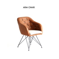 ARM CHAIR / DINING CHAIR / DESK / ゆったりとしたフォルムにシャープな脚がおしゃれなチェア / パーソナルチェア