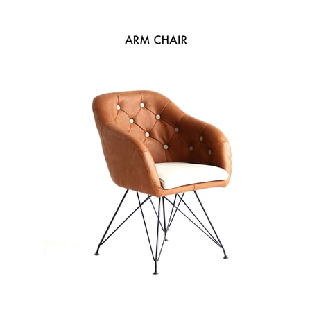 ARM CHAIR / DINING CHAIR / DESK / ゆったりとしたフォルムにシャープな脚がおしゃれなチェア / パーソナルチェア