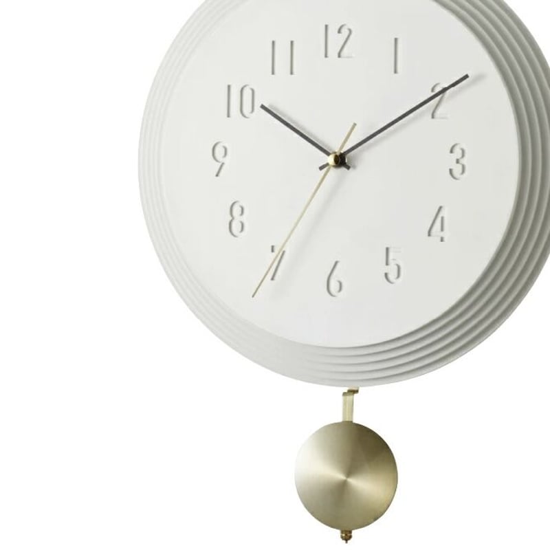 KUUTAMO sweepmovement clock / 陶器のようなオフホワイトの文字