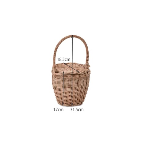 WICKER BASKET HANDLE LID / ナチュラルで心地良いインテリア収納にエコなスタイリングのバスケット / 柳