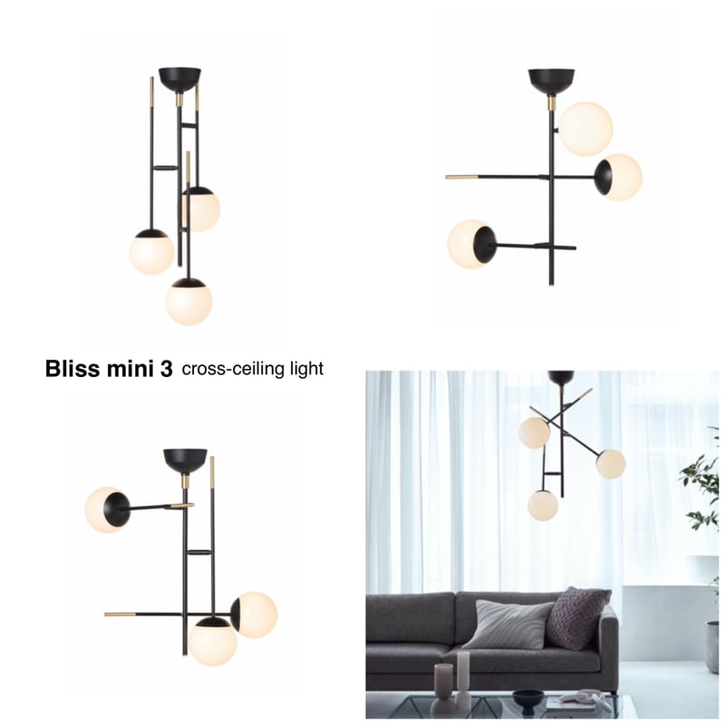 Bliss mini 3 cross-ceiling light / 独立可動できるボール状の